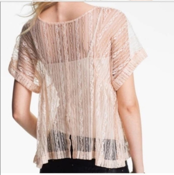 Free People Other - Free People Sheer Lace Swimsuit Coverup Top
